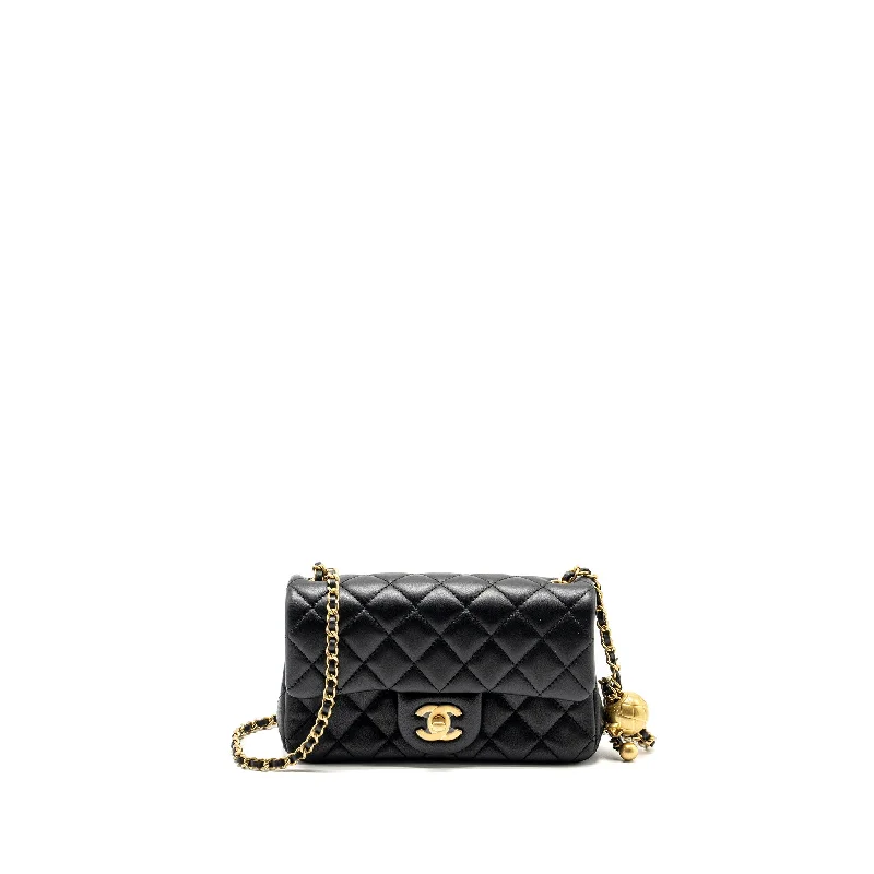 Chanel Designer Handbag with Unique DesignChanel Pearl Crush Mini Rectangular Flap Bag Lambskin Black GHW (Microchip)