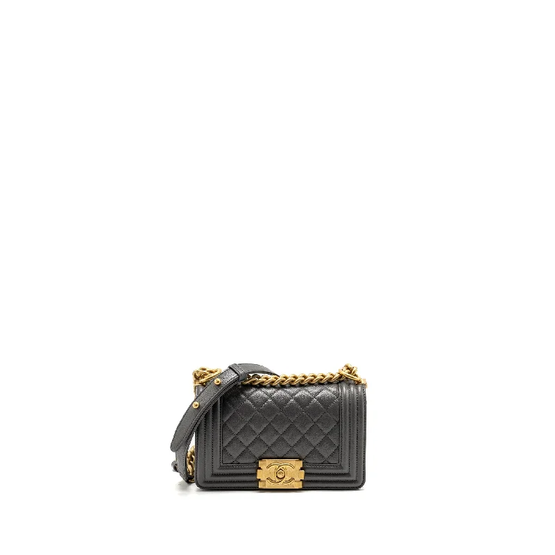 Chanel Chain Strap Handbag for Everyday UseChanel Small Boy Bag Caviar Dark Grey GHW (microchip)