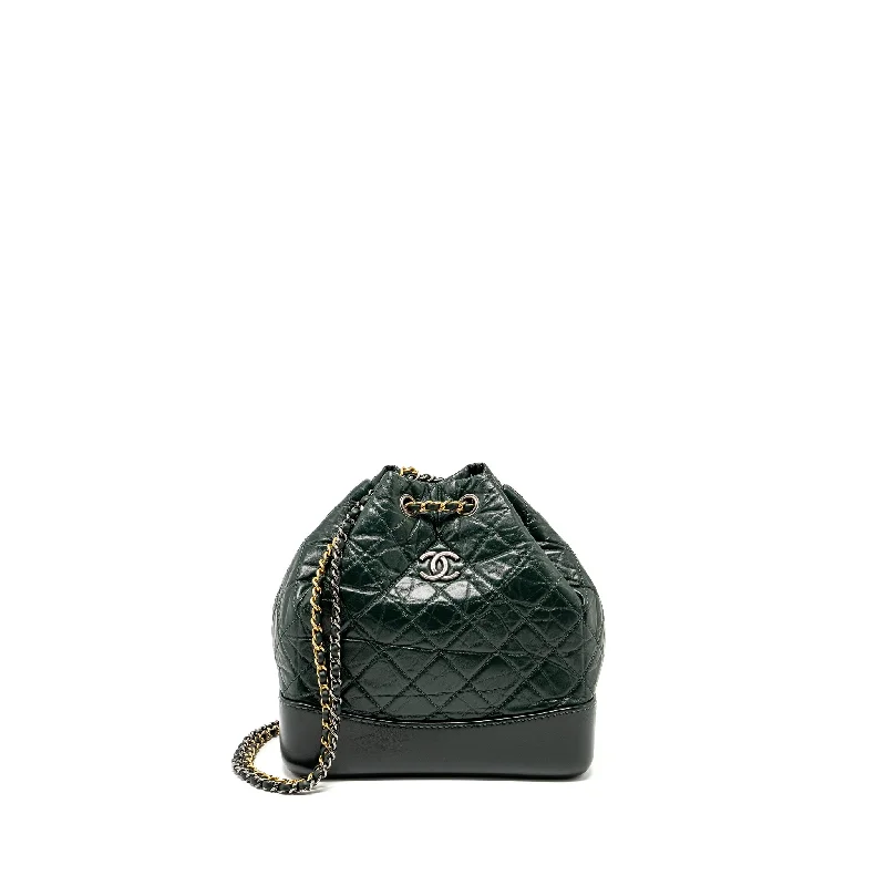 Chanel All - Match Handbag for Versatile StylingChanel Small Gabrielle backpack aged calfskin dark green multicolor hardware