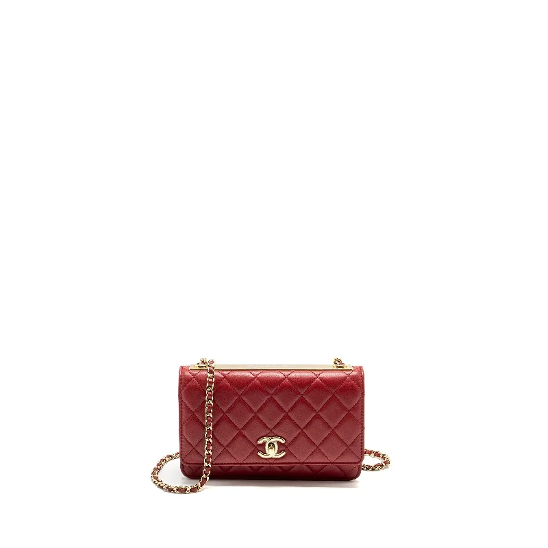 Chanel Luxury Handbag for High - End EventsChanel Trendy CC Wallet On Chain Lambskin Red LGHW