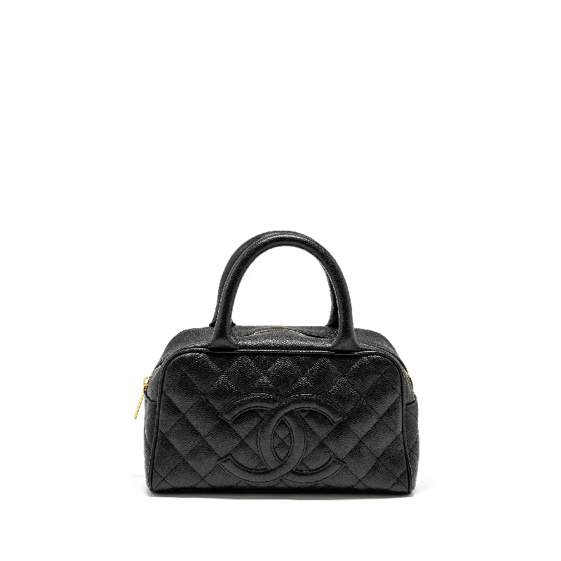 Chanel Chain Strap Handbag for Everyday UseChanel Vintage Quilted CC Logo Bowling Bag Caviar Black GHW