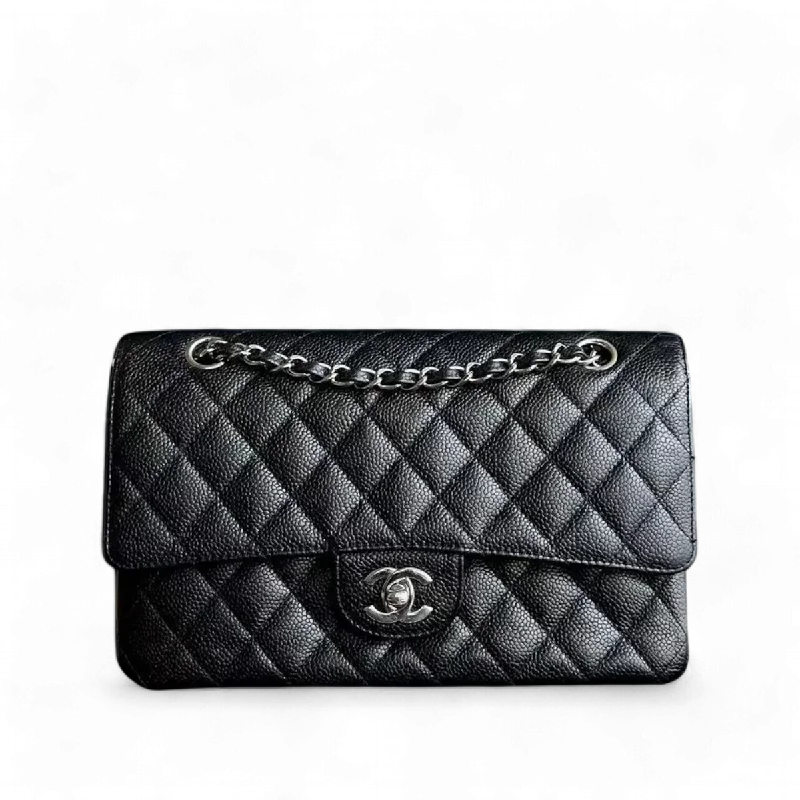 Chanel Colorful Handbag for Spring OutfitsChanel Classic Flap Medium - 25CM Caviar Quilted Calfskin Black SHW No 14