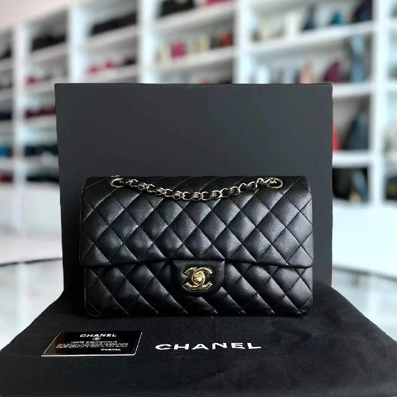 Chanel All - Match Handbag for Versatile StylingDouble Flap Quilted Lambskin Black GHW No 14