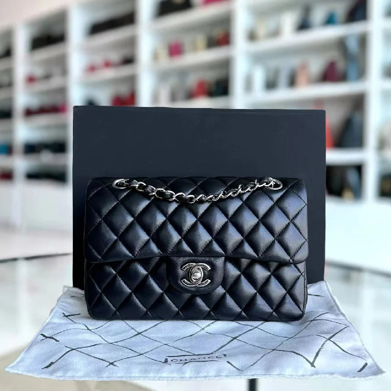 Chanel Black Handbag for Business Meetings*Series 29* Small Small Quilted Lambskin Black SHW No 29