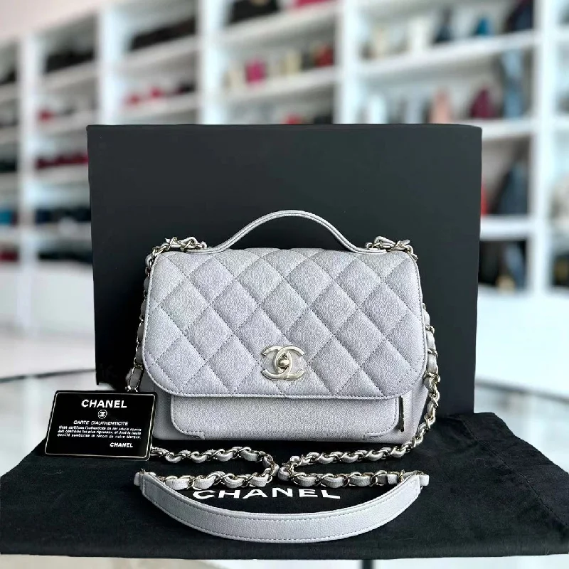 Chanel Limited Edition Handbag for Collectors*Unused, 2020* Caviar Medium Business Affinity 23CM Quilted Calfskin Grey Gray GHW No 29