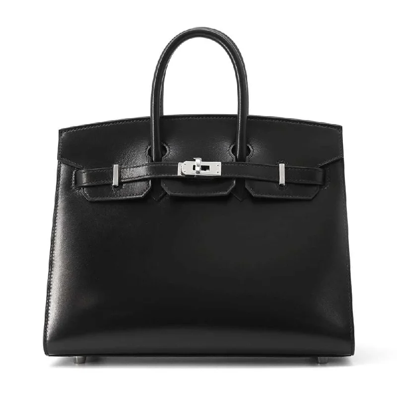 HERMES Birkin Sellier Black Box Calf Leather Size 25