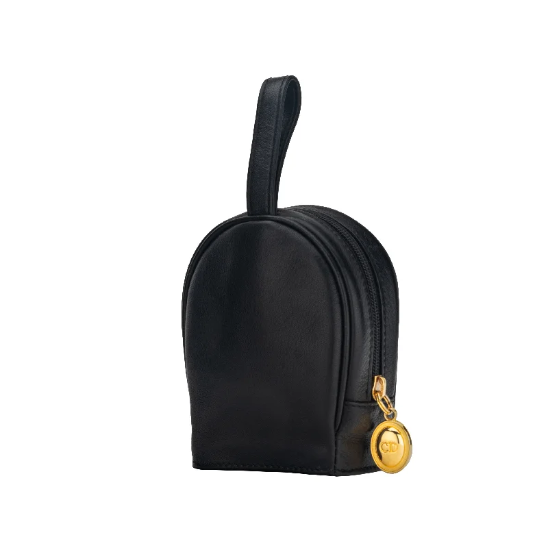 Christian Dior bags with a side - pocket for holding a water bottleCHRISTIAN DIOR Black Coin Purse