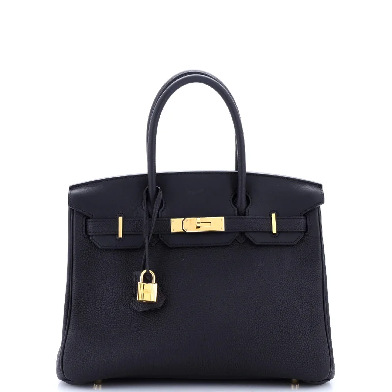 3-in-1 Birkin Bag Black Togo and Swift with Toile and Gold Hardware 30