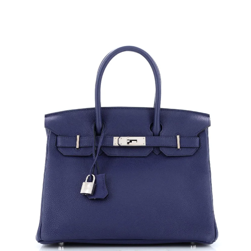 Birkin Handbag Bleu Encre Togo with Palladium Hardware 30