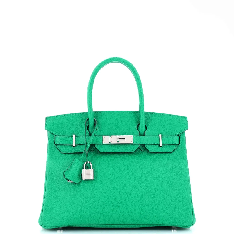 Birkin Handbag Vert Jade Epsom with Palladium Hardware 30