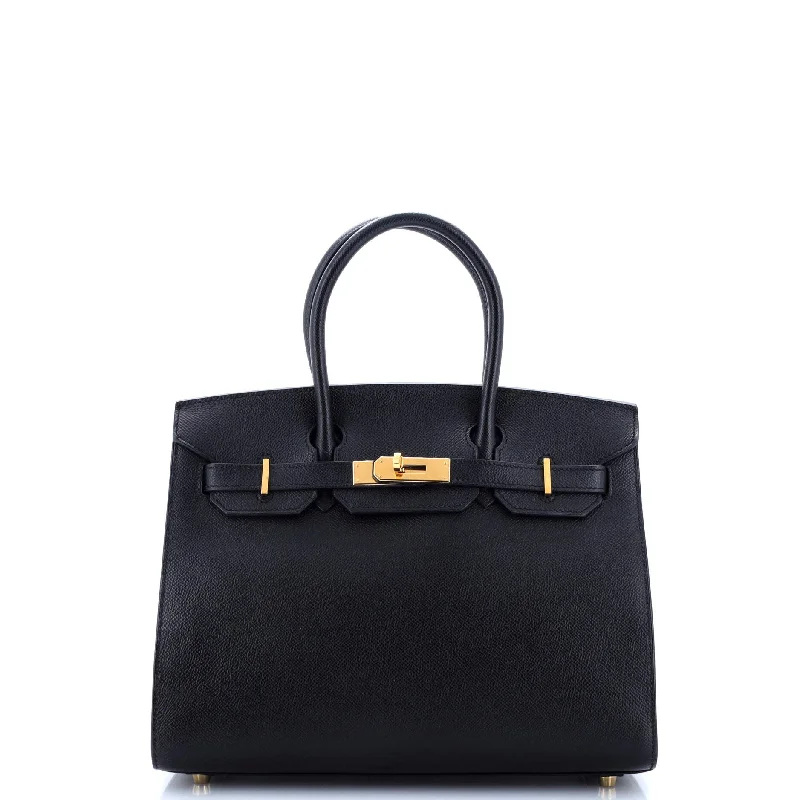 Birkin Sellier Bag Noir Epsom with Gold Hardware 30