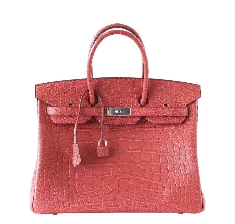 Hermès Birkin 35 Alligator Rose Indienne Bag