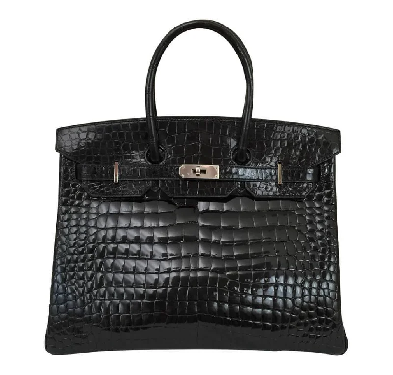 Hermès Crocodile Birkin 35 Black Bag