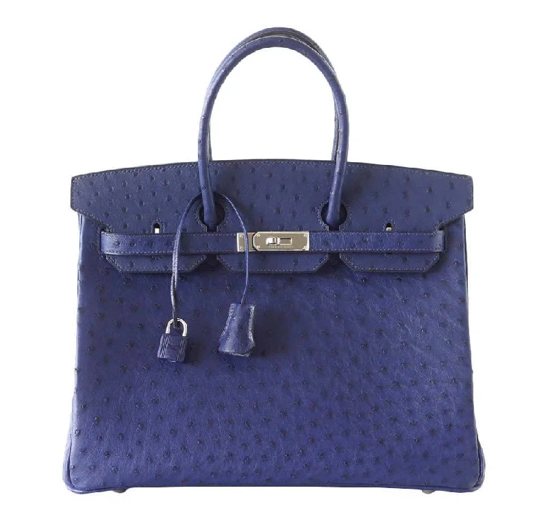 Hermès Birkin 35 Blue Iris Ostrich Bag