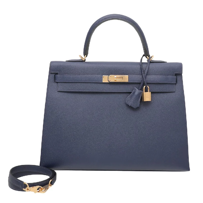 Hermes Blue Sapphire Sellier Kelly 35 Bag