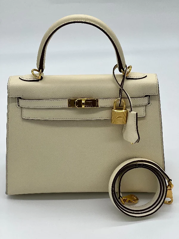 Hermes Kelly 25 Sellier Nata Epsom Gold Hardware