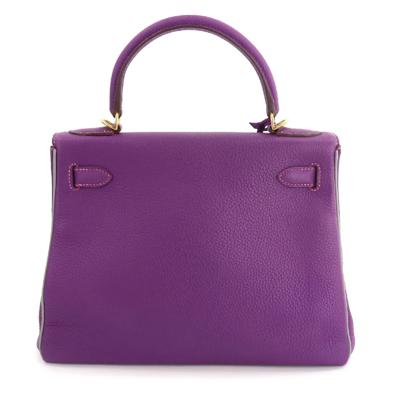 Hermes Kelly 28 2way hand shoulder bag Taurillon Clemence Anemone Grimmette C engraved inside stitch SPO