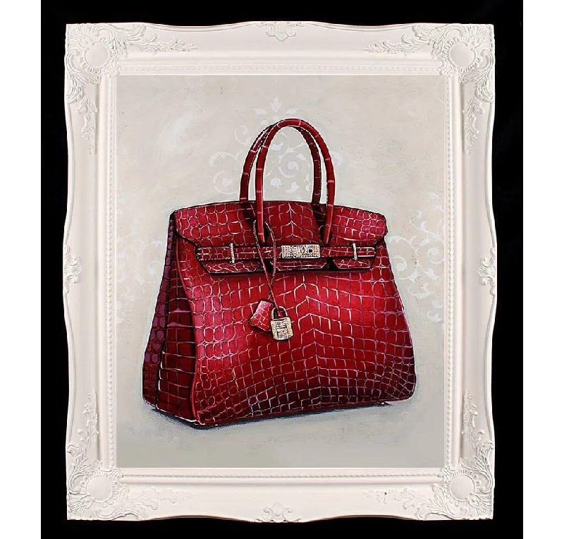 Large Limited Edition Rouge Hermès Birkin Giclée