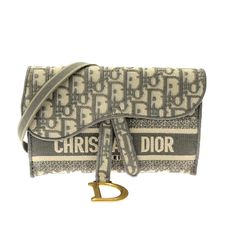 Christian Dior crossbody bags with a front - flap pocket for easy accessDior Oblique Saddle Slim Belt Pouch (Klb07b)